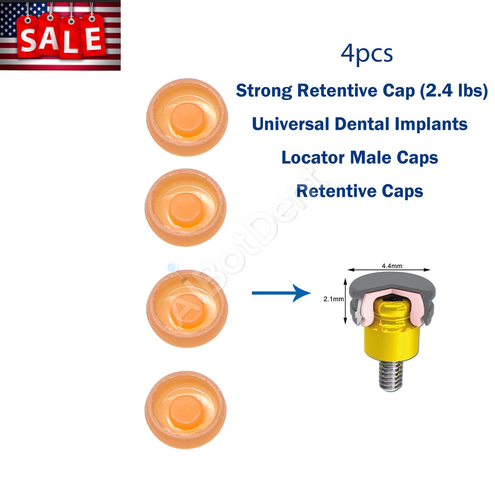 US 4/8/20Pcs Dental Overdenture Retention Implant Caps 2.4Lbs Pink fits Locator