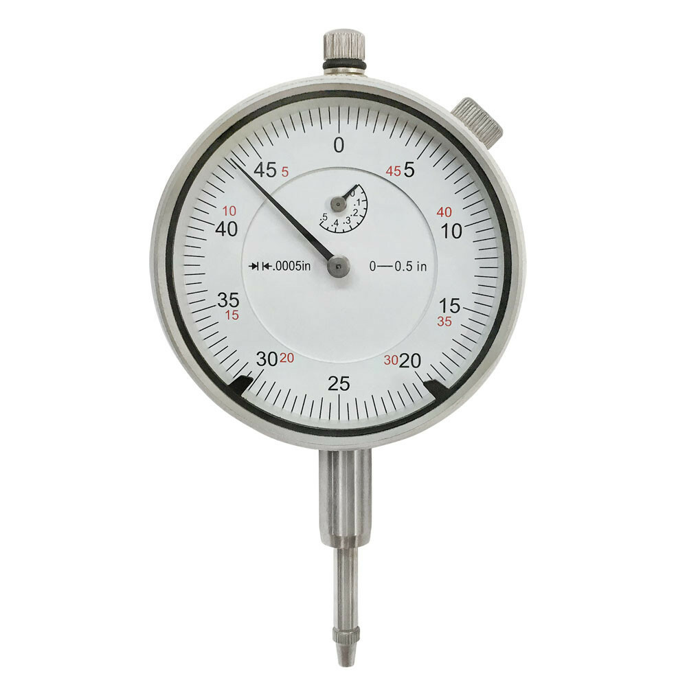 High Precision 0.5″/.0005″ Dial Indicator Lug Back Graduation, Changeable Stem