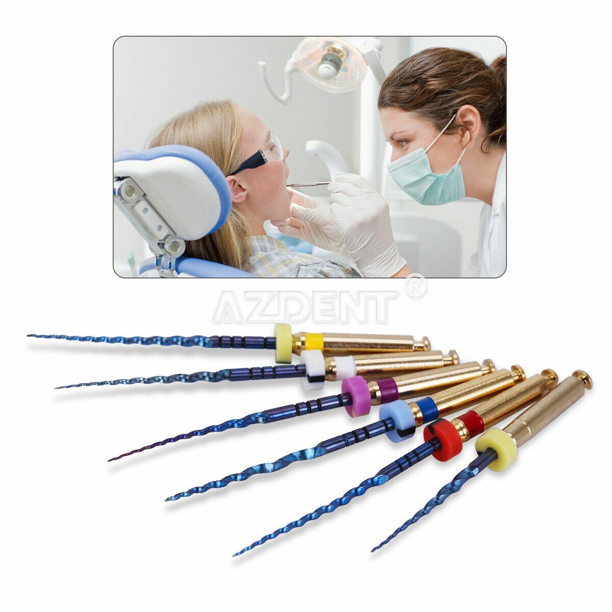 6pcs Endodontic Dental NiTi Engine Use Heat Activated Rotary Files 19mm/25mm