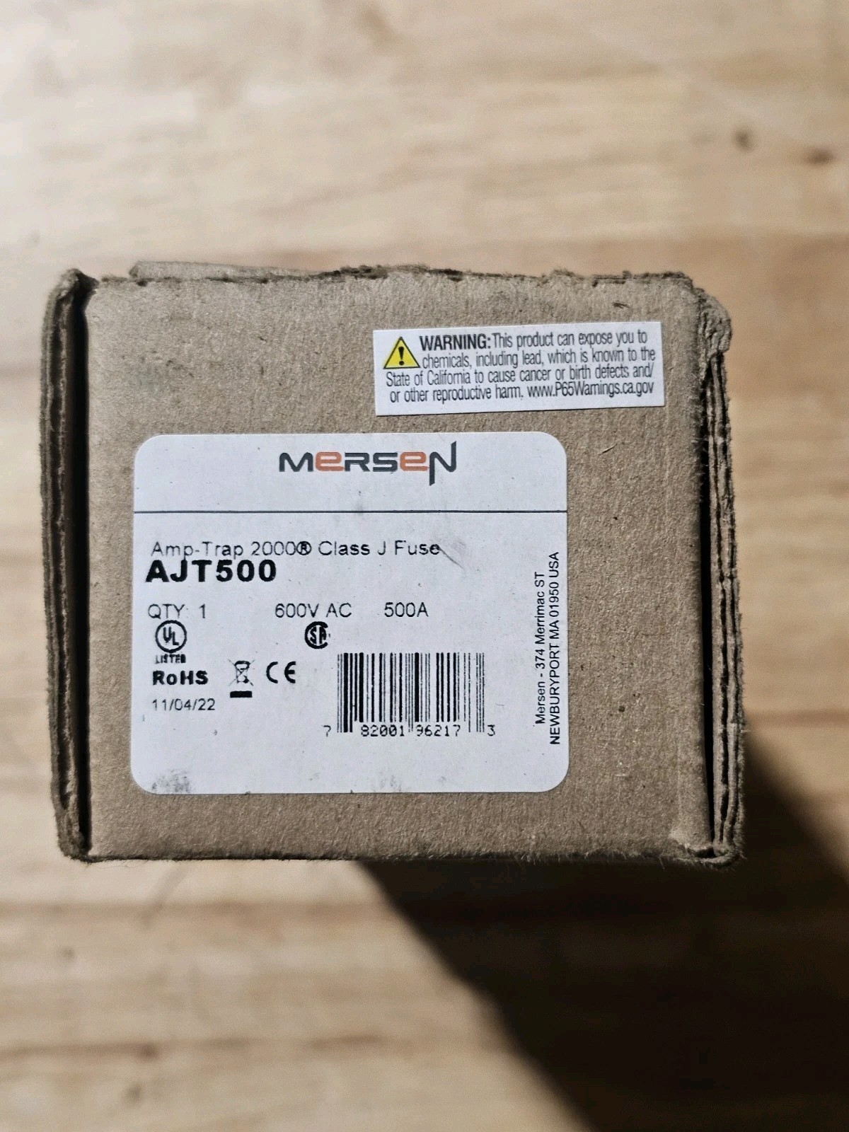 Mersen AJT500 500A 600V Class J Amp-Trap Fuse New Surplus