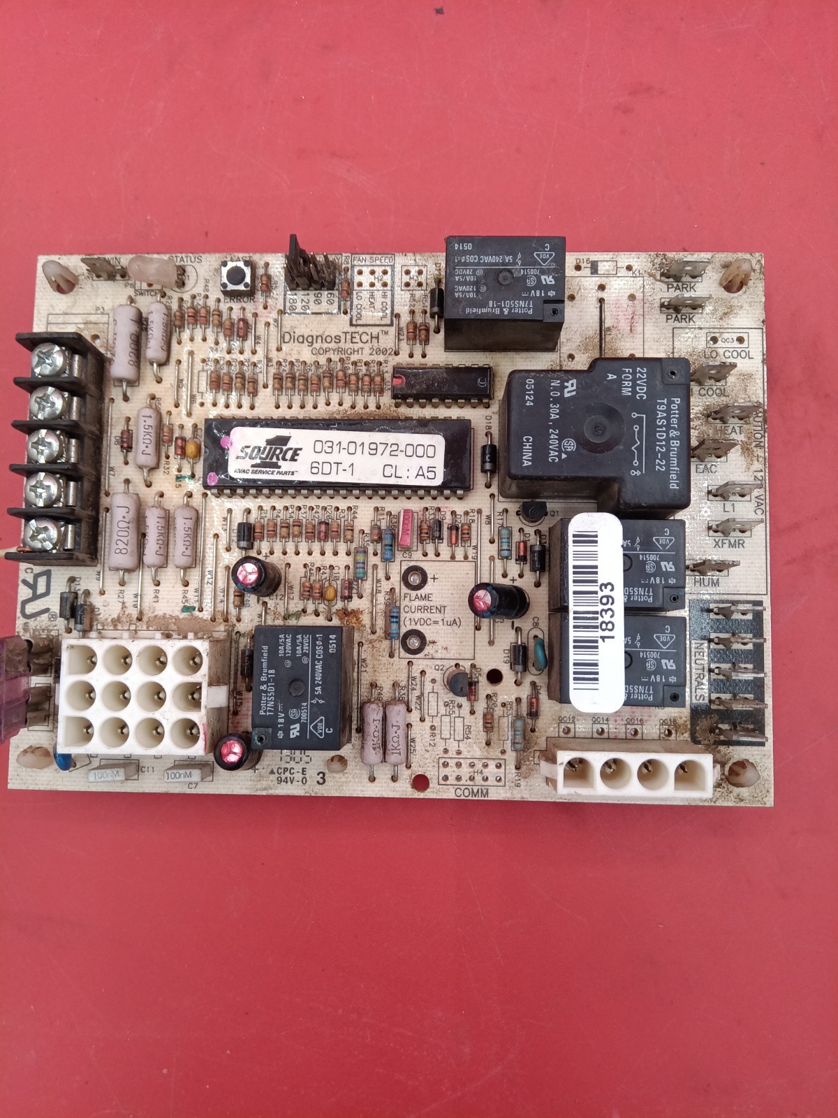 York Coleman Luxaire 031-01972-000 Furnace Control Board Source1 Works Tested