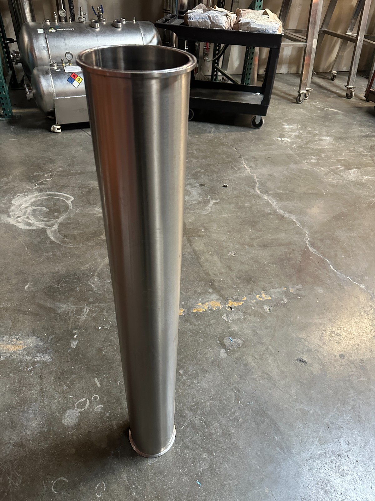 USED – 6″ x 48″ Sanitary Extract Tri-Clamp Spool / Column Stainless Steel 304