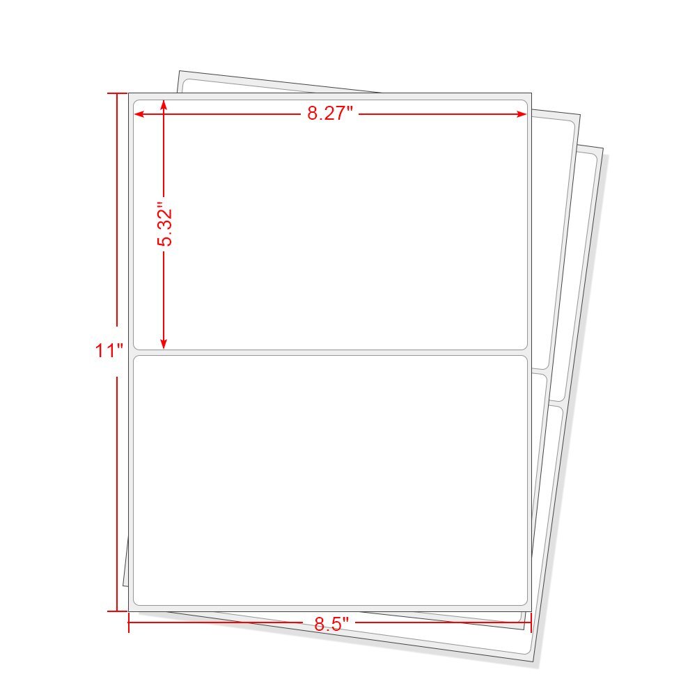 Premium 8.5×5.5 Rounded Corner Shipping Postage Labels Half Sheet Self Adhesive