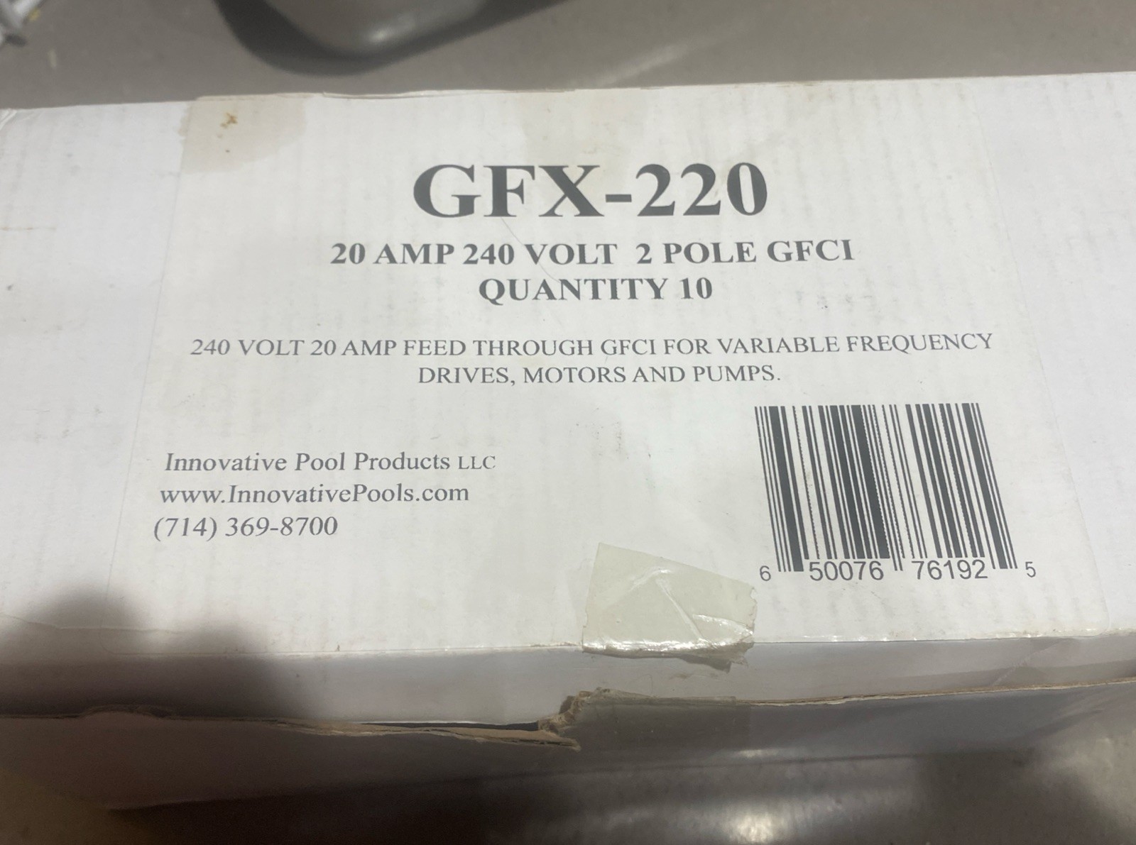 20 Amp 240 Volt 2 Pole GFCI For Variable Frequency Drives Motors And Pumps 1 Ct