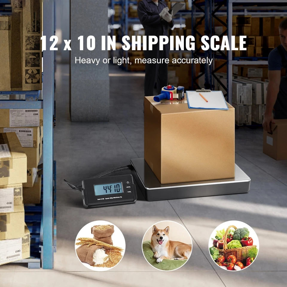 Uimoso Shipping Scale Digital Postal Scale 440 lbs x 1.7 oz. AC/DC Package LCD