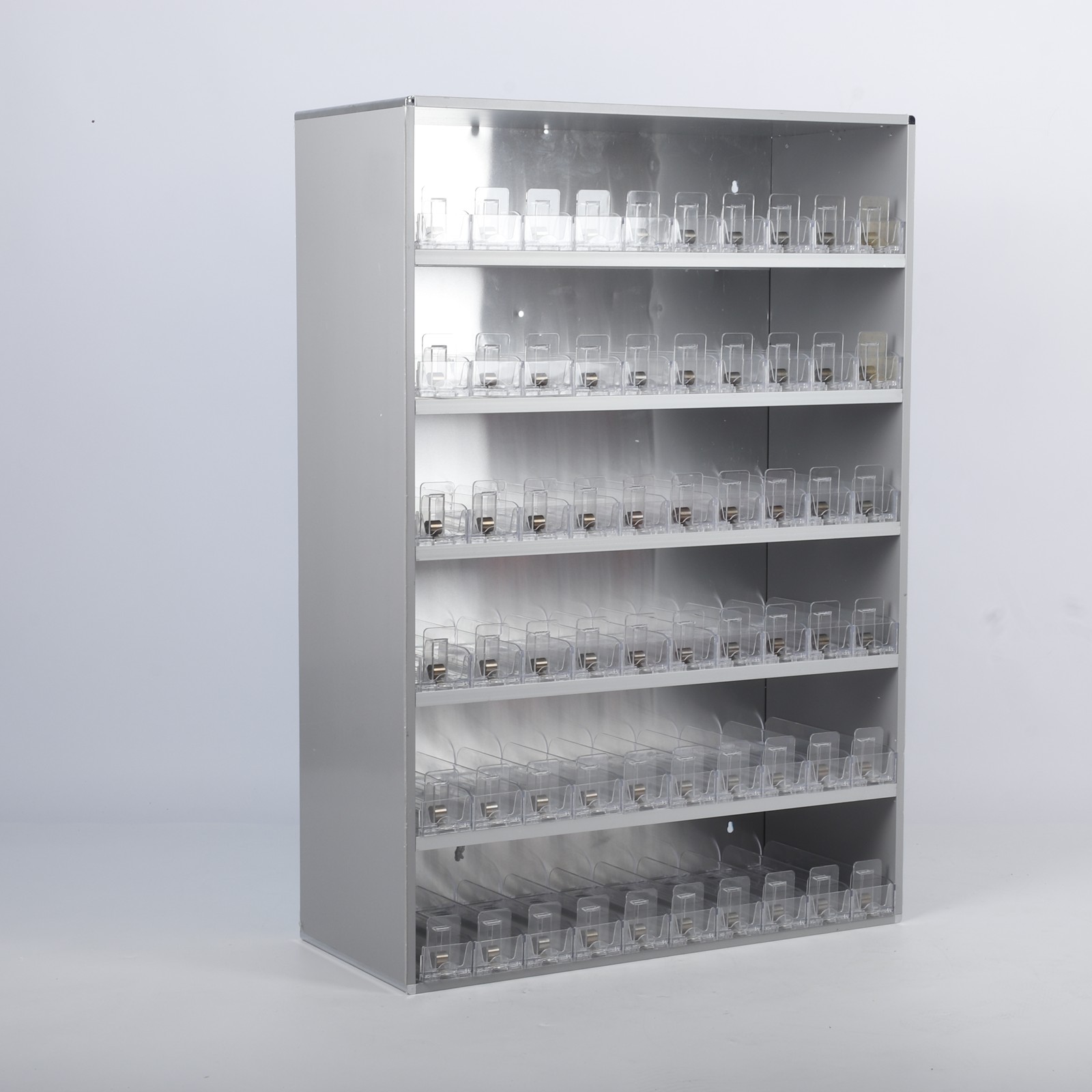Cigarettes Retail Display Rack Aluminium Cigarettes Cabinet 6 Layers 10 Clips