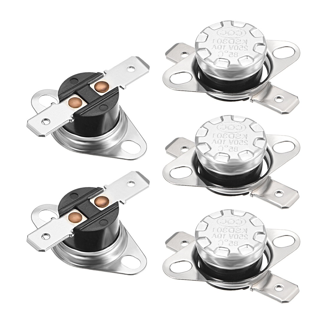 5Pcs 85°C/185°F 10A Thermostat for Heater Adjust Snap Disc Temperature Switch NC