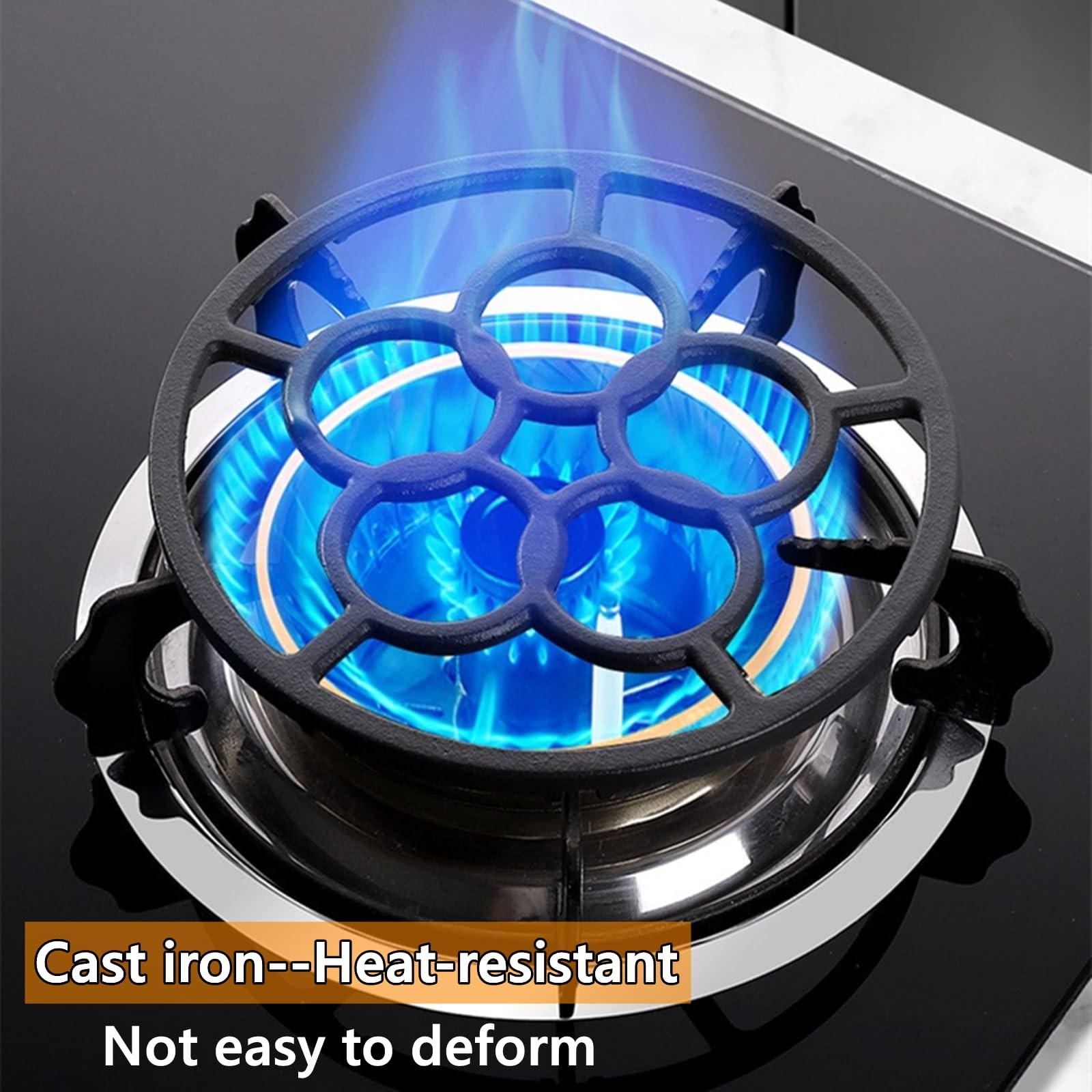 Cast Iron Wok Support Ring Stovetop Stand, Non Slip Gas Ring Reducer for Moka…