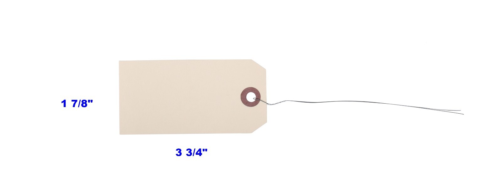 1000- 3 3/4″ x 1 7/8″ Size 3 Manila Inventory Shipping Hang Tags with Wire 13 Pt