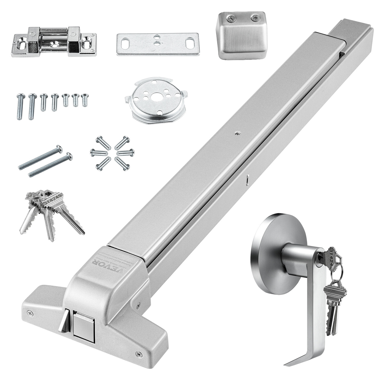 VEVOR Push Bar Door Locks Carbon Steel Panic Bars for Exit Doors Exterior Lever