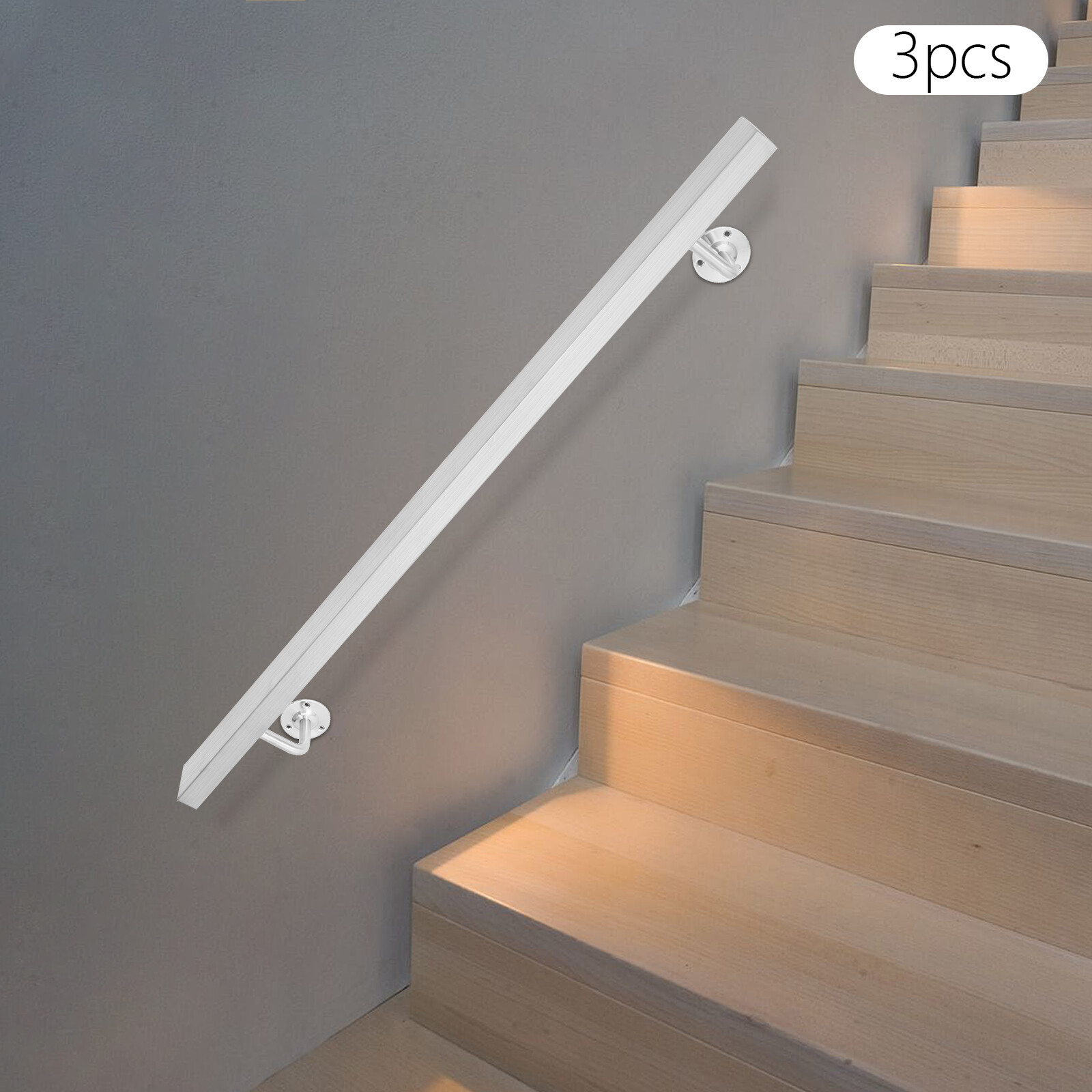 3.05M Stainless Stair Rail 101×9.8cm – Baking Paint Rectangle, Wall Mount