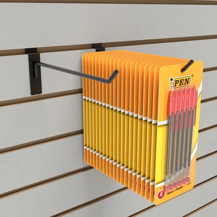 8″ Slatwall Black Peg Hooks Slat Wall Retail Display