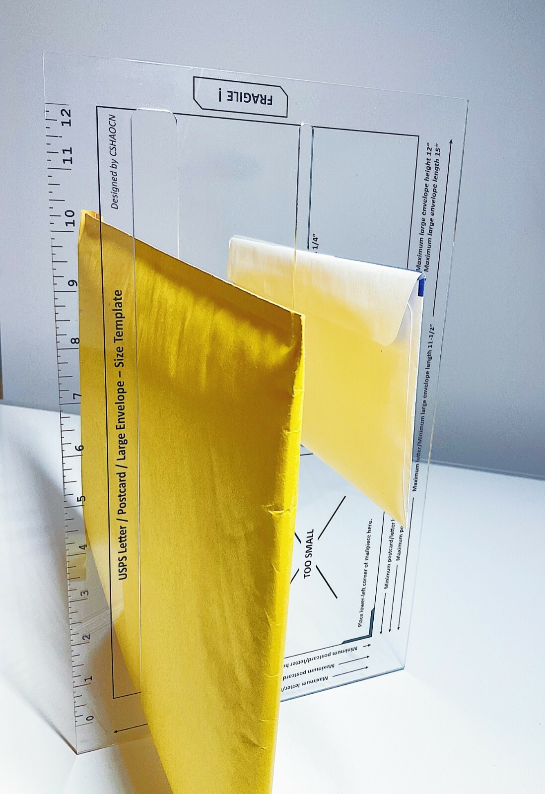 Acrylic USPS First Class Template Measuring Postal Slot Gauge, Card Making Tool