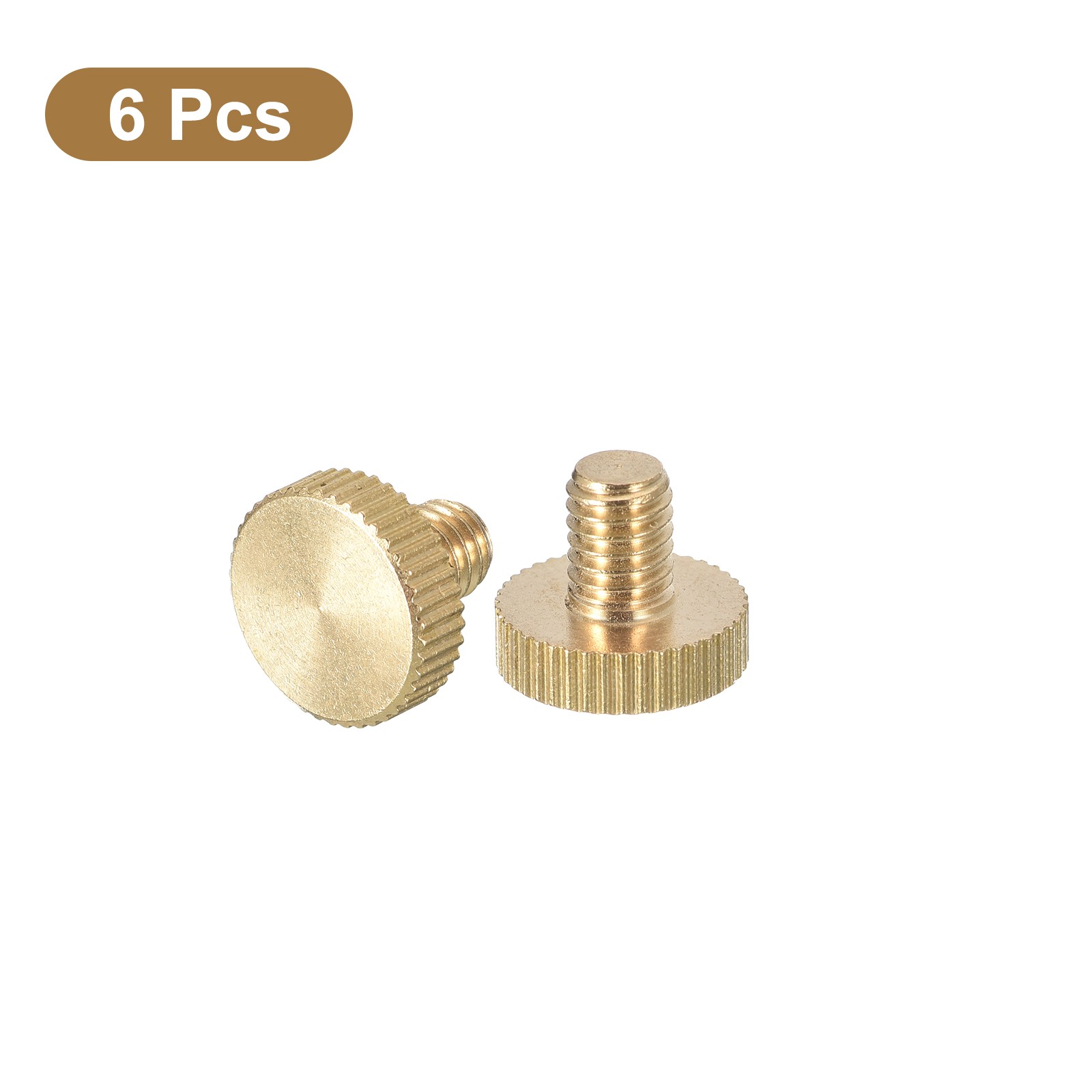 6pack M6x8mm Knurled Thumb Screws Flat Knurled Head Brass Thumb Screws Bolts