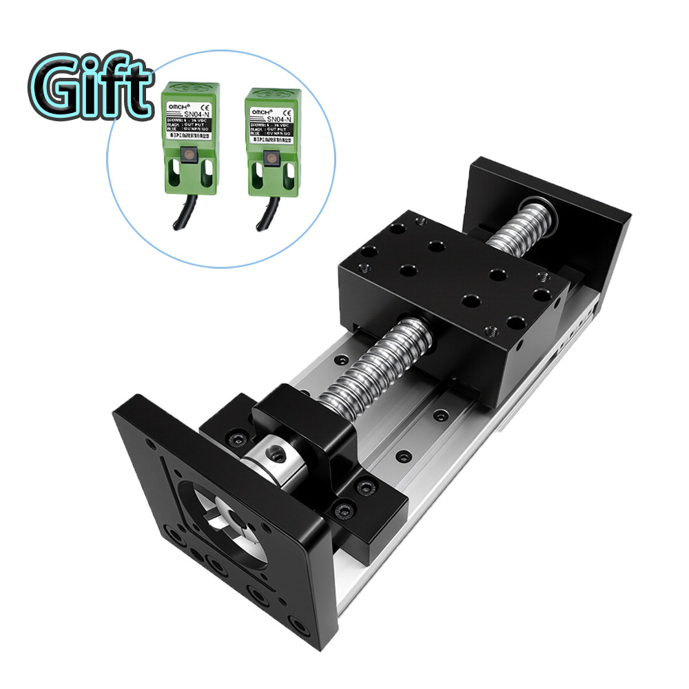 50kg Loads Linear Double Guides Ball Screw Slide Table With Stepper Motor Kits
