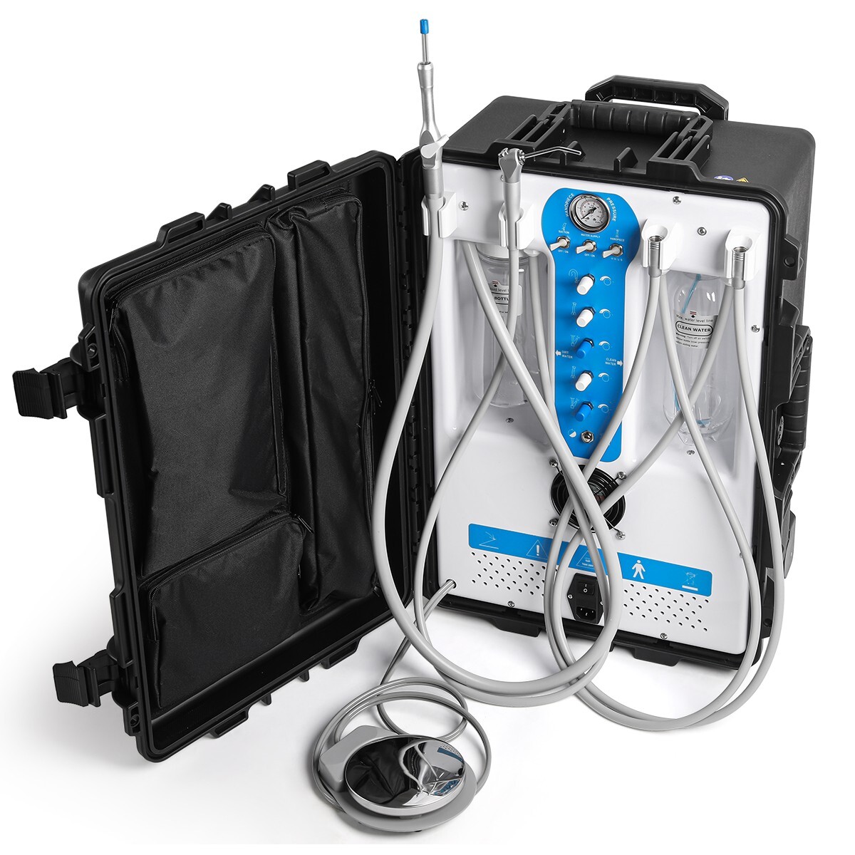 Portable Dental Chair Unit w/ Air Compressor 600W 118L/min Saliva Ejector