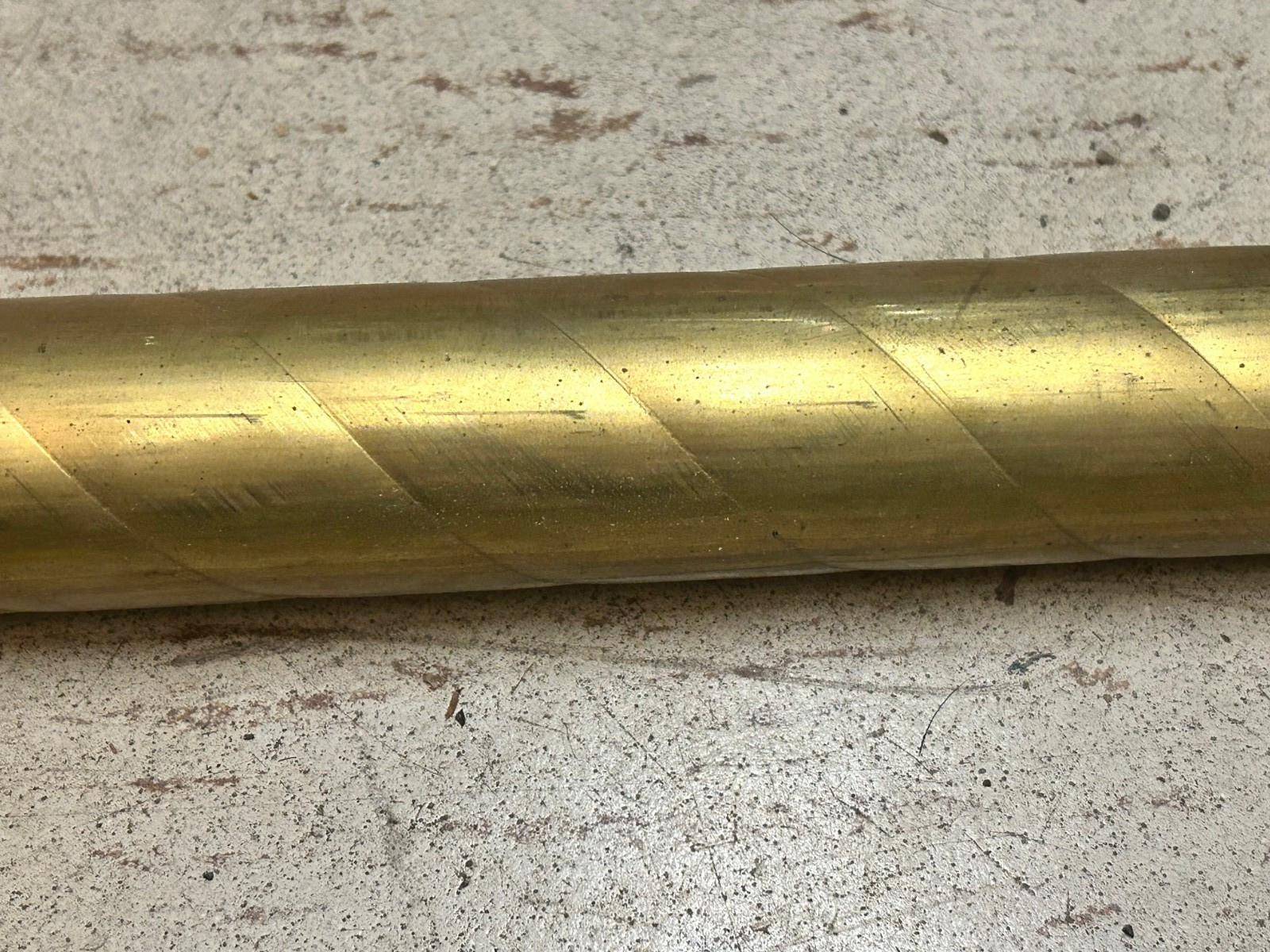 Unpolished Brass Spiral Tubing 1-1/4″ diameter x ~ 75″ length