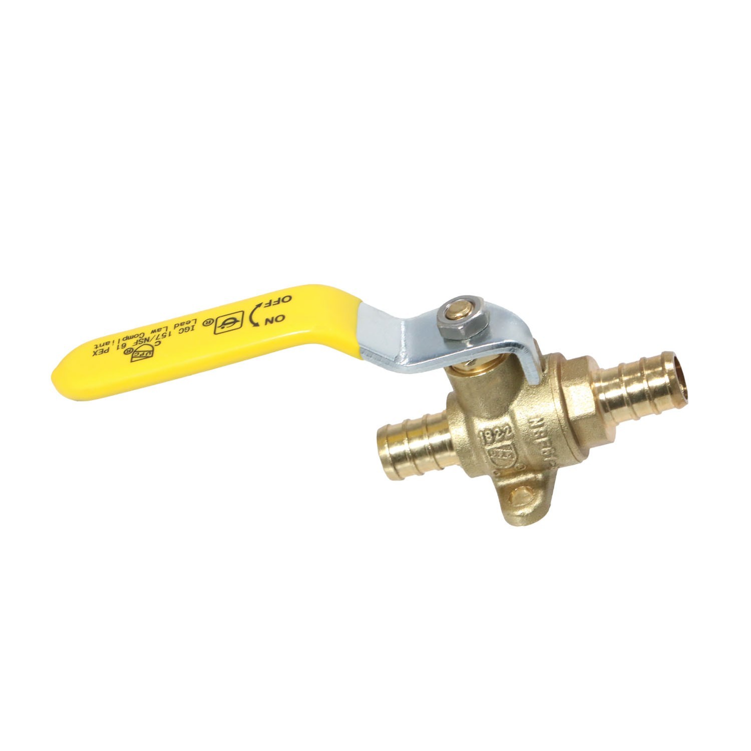 1 Pc. 1/2″ Pex Ball Valve with Drop Ear, Lead Free Brass, Full Port, 24-3-3=1