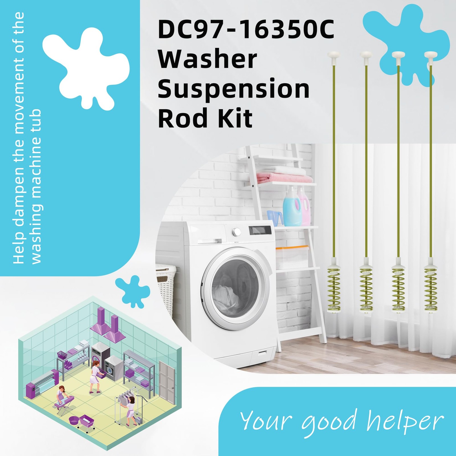 [New Upgraded] WA50R5200AW/US WA40A3005AW/A4 26 inches, White and Black