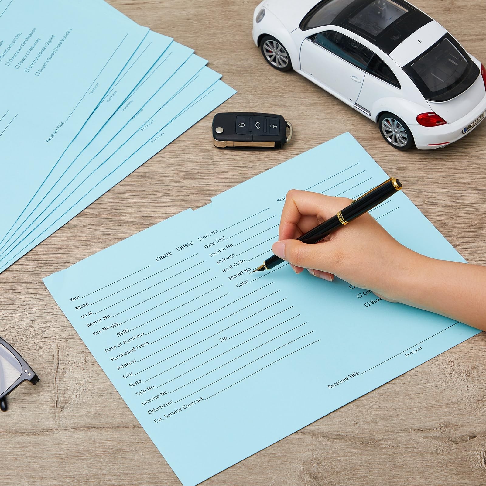 120 Pcs 9×12 Vehicle Dealer Jackets for Car Sales – 32lb Colored Paper