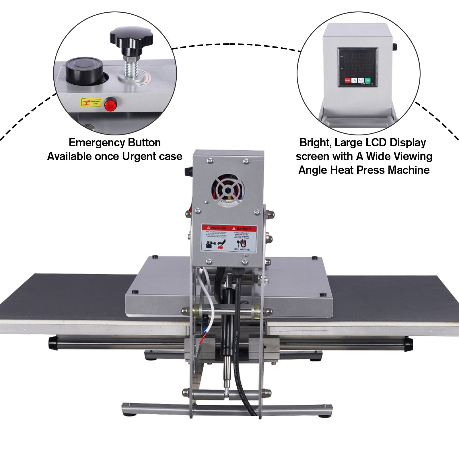 24″x16″ Aluminum Semi-auto Open w 2 Platen Heat Press Machine for Commercial Use