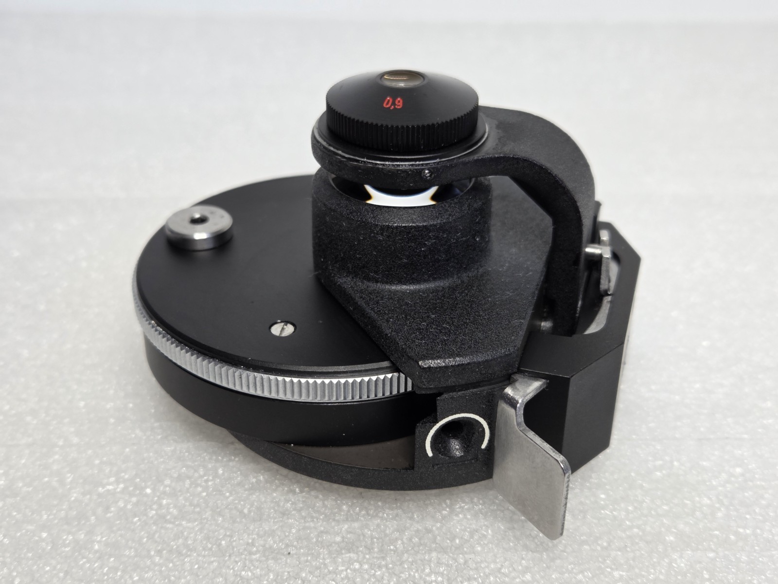Zeiss Microscope Condenser with Flip Top Lens and Diaphragm.