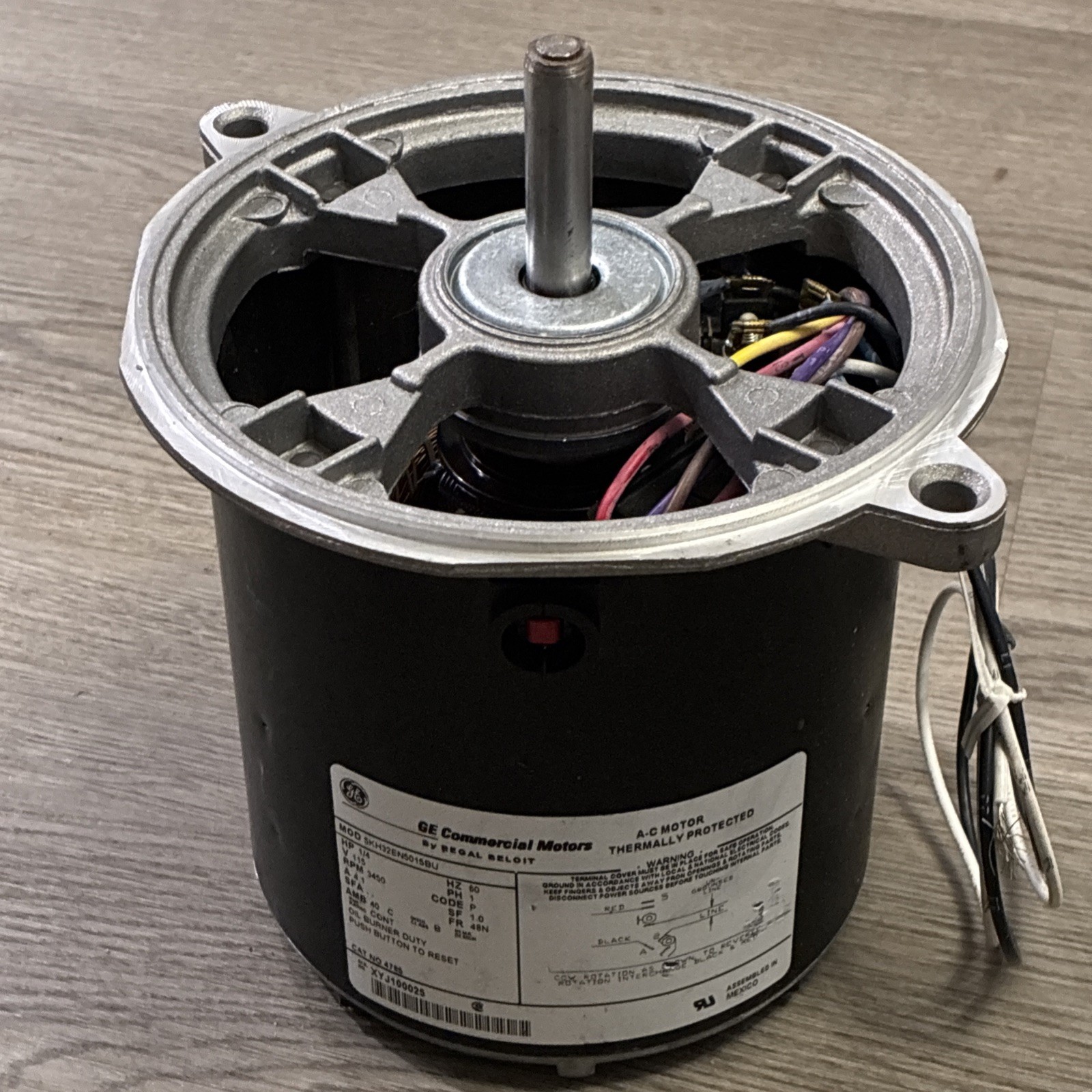 GE Oil Burner Duty Motor 5KH32EN5015BU 1/4 HP, 115 Volts, 3450 RPM, 48N