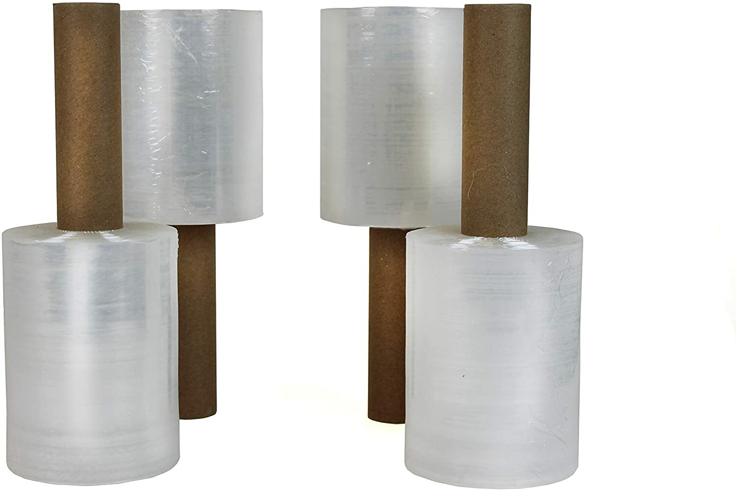 4 Roll 5 in. x 1000 ft. Stretch Hand Wrap Clear Cling Plastic Wrap Heavy Duty