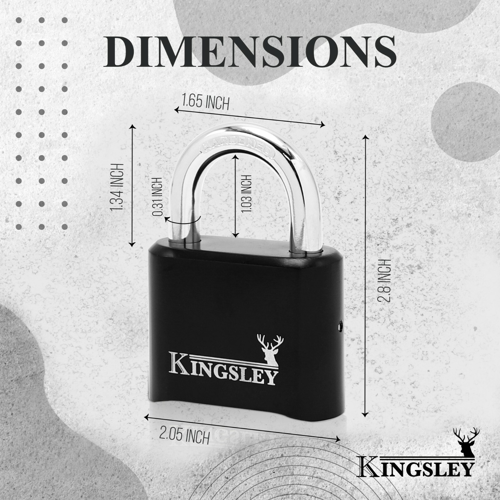 Resettable Kingsley 22L Combo Lock (Combination Padlock) Hardened Steel Shackle
