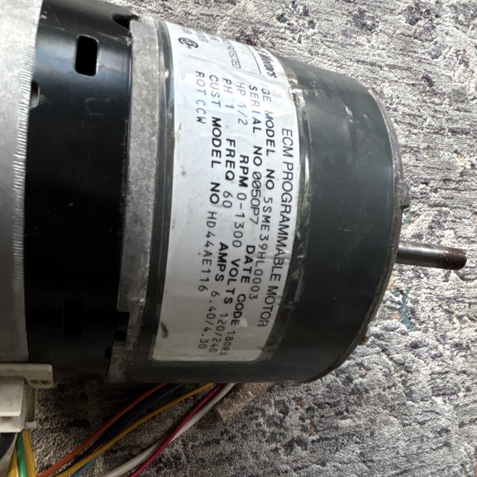 GE ECM 2.5 1/2HP 120/240V 1-Phase 7A Central Furnace Blower Motor 5SME39HL0303