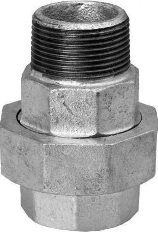 Hermann Schmidt HS screw fitting 341 DN 25, conical, IG/AG, galvanized 5-Pack