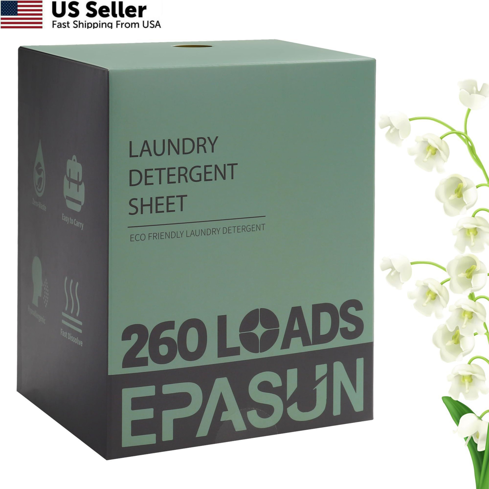 Laundry Detergent Sheets 260 Loads, Fresh Scent, 1 Count (Pack of 260)