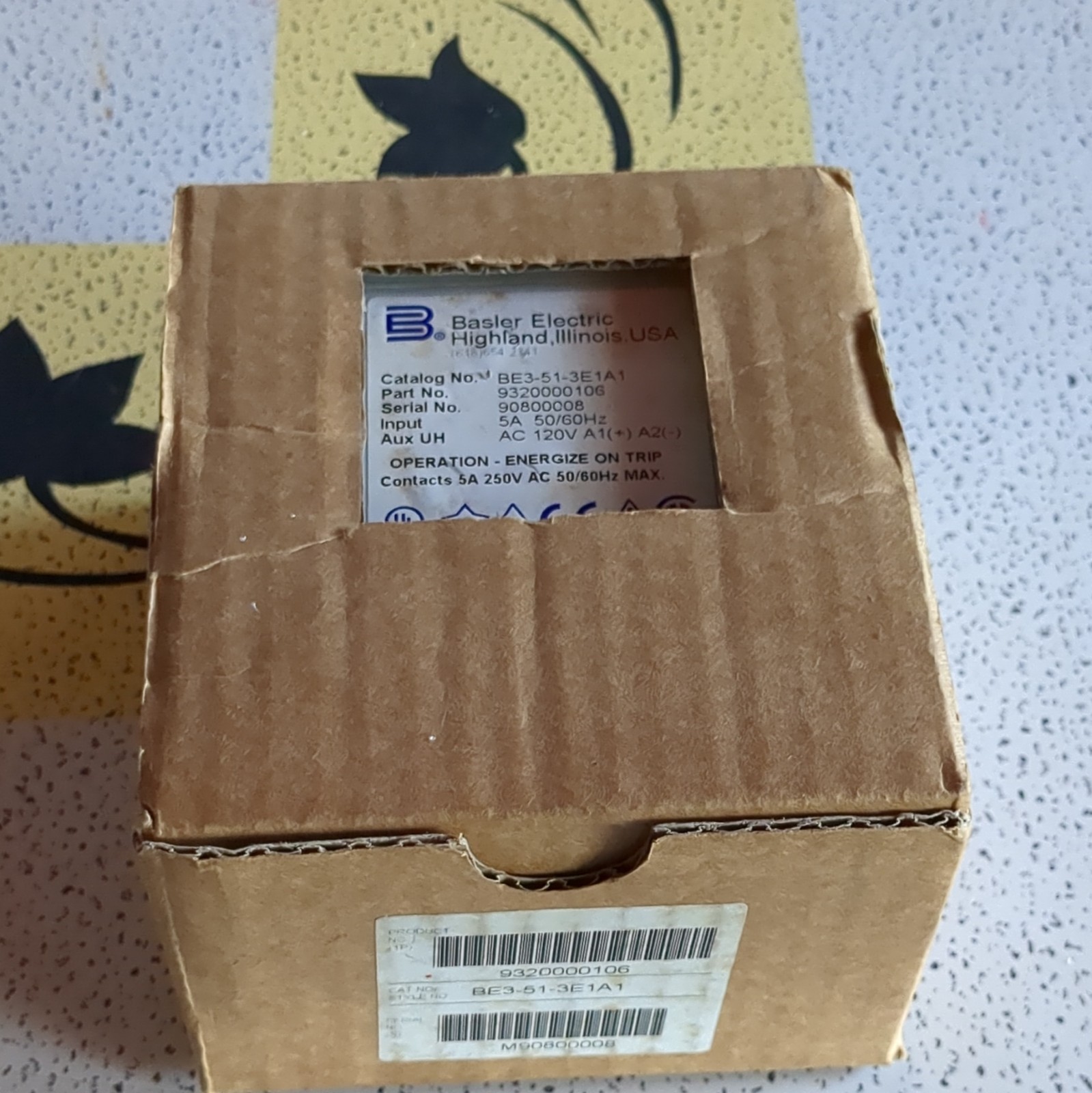 Basler Electric BE3-51 Phase Over Current Relay 9320000106 BE3-51-3E1A1 NOS