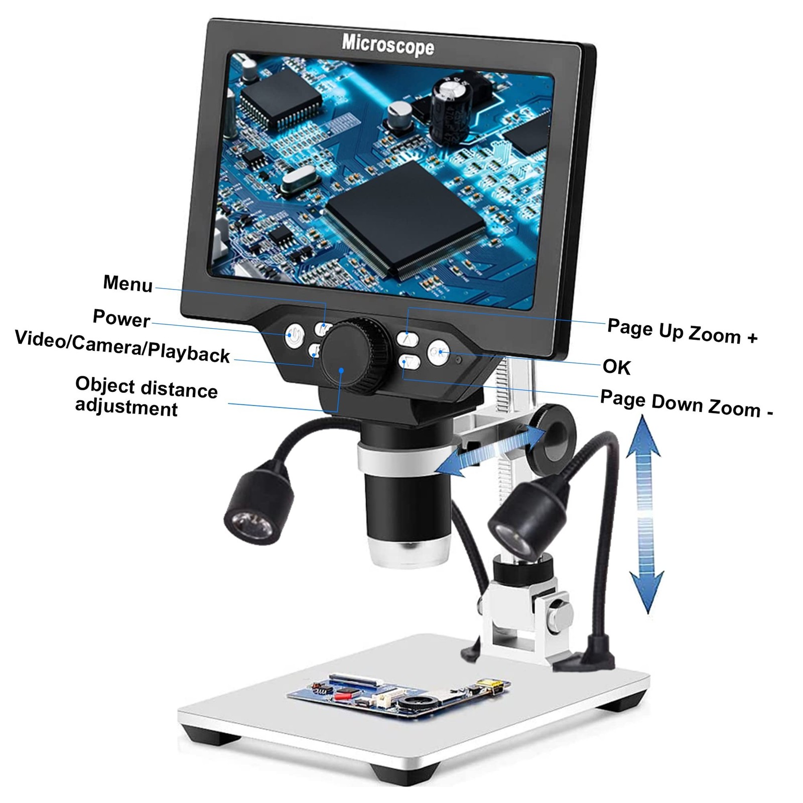 7″ LCD Digital Microscope for Adults, 1200X Coin Magnifier with Scr… Fast Ship