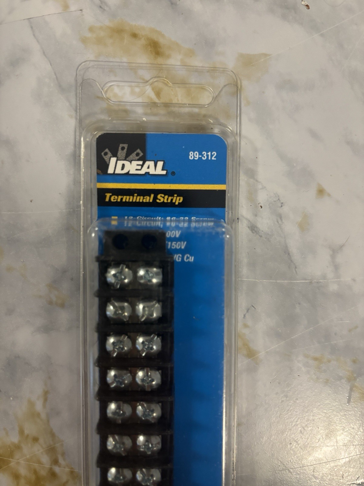 Ideal 89-312 Terminal Strip, 12-Pole, 22-14 AWG