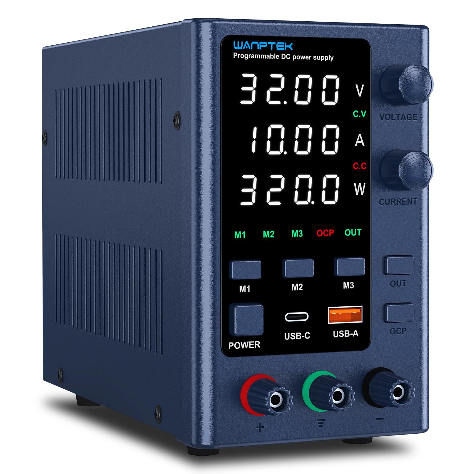 DC Power Supply Variable 0-32V 0-10A, Bench Power Supply Adjustable with Memo…