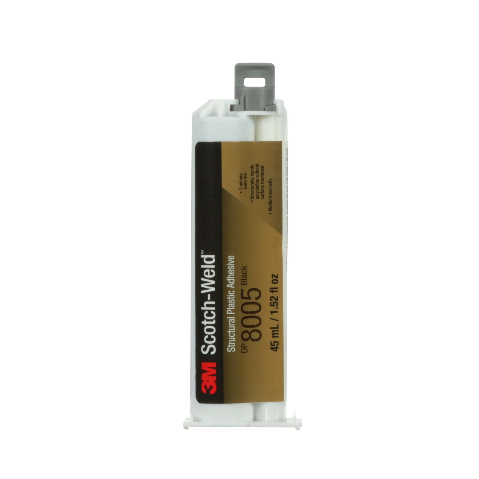 3M Scotch-Weld Structural Plastic Adhesive DP8005, Black, 45 mLDuo-Pak