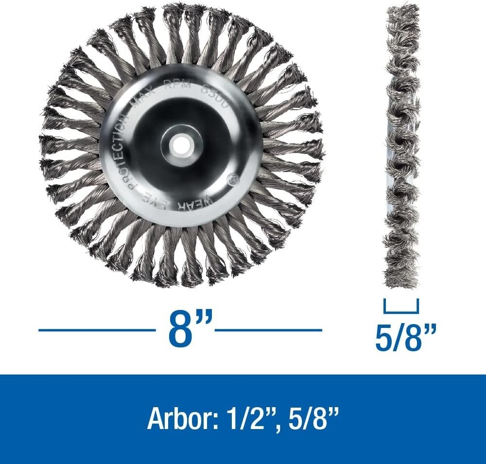 Abrasive Knot Wire Wheel 8 Inch Carbon Steel Heavy Duty for Metal Surface