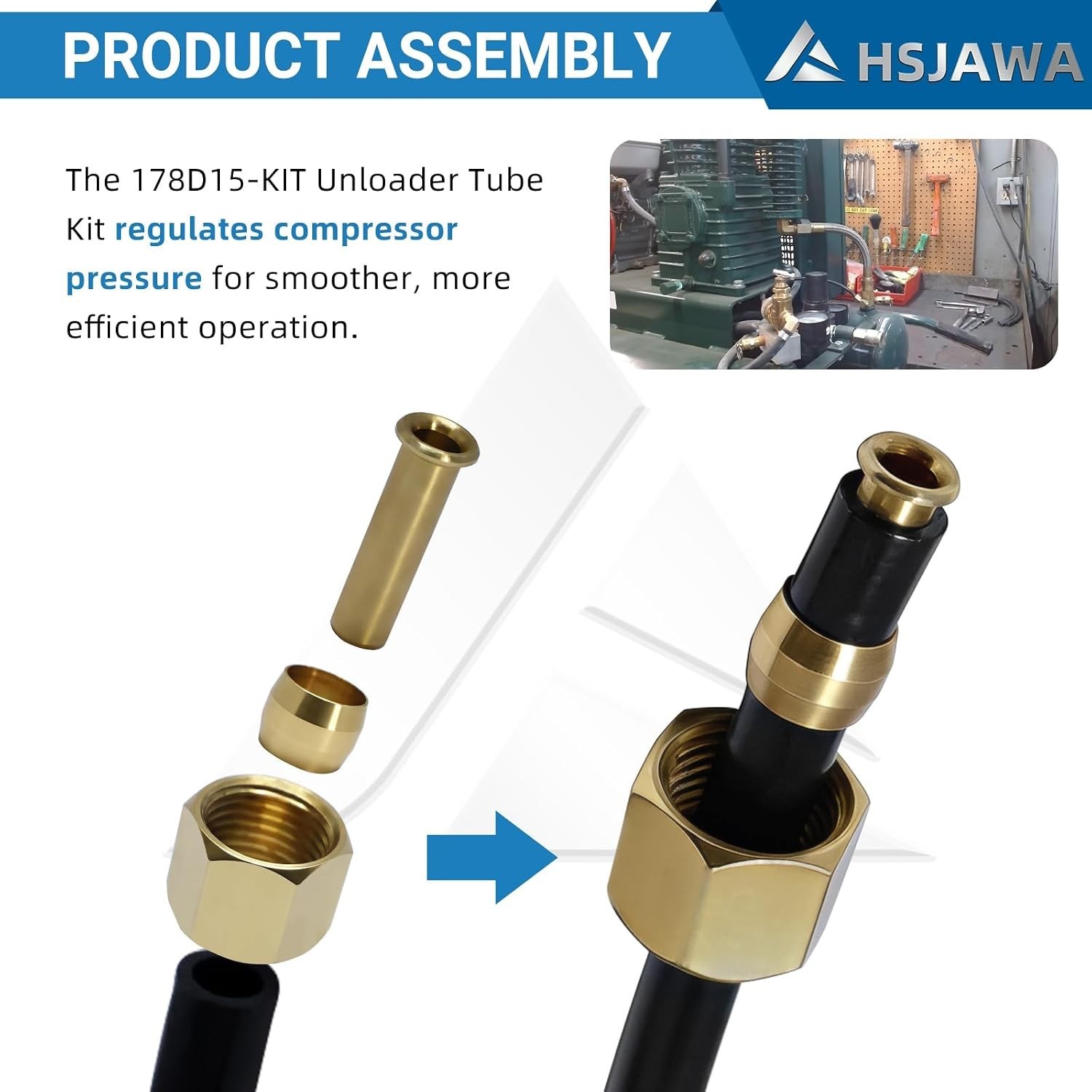 178D15-KIT Air Compressor Unloader Tube Kit for Rolair – Durable & Efficient