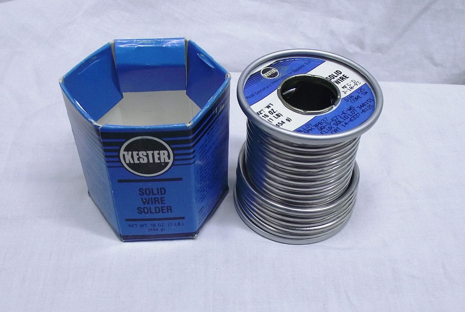 Kester Solder 14-6337-0125, .125” dia. Solid Without Flux Core 1lb Roll