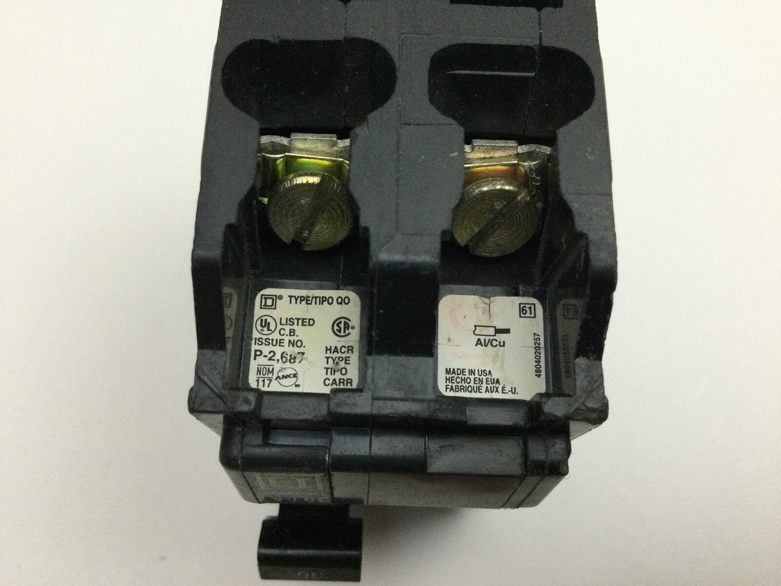 SQUARE D QO230 30 amp 2 pole Type QO Circuit Breaker YELLOW FACE
