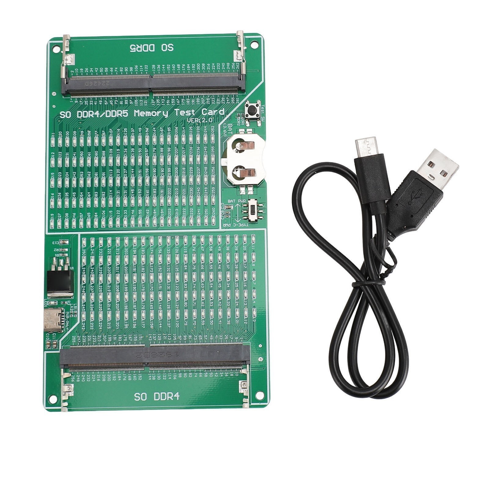 DDR4 DDR5 Memory Tester 2 in 1 Multifunctional Memory Slot Test Card with LED
