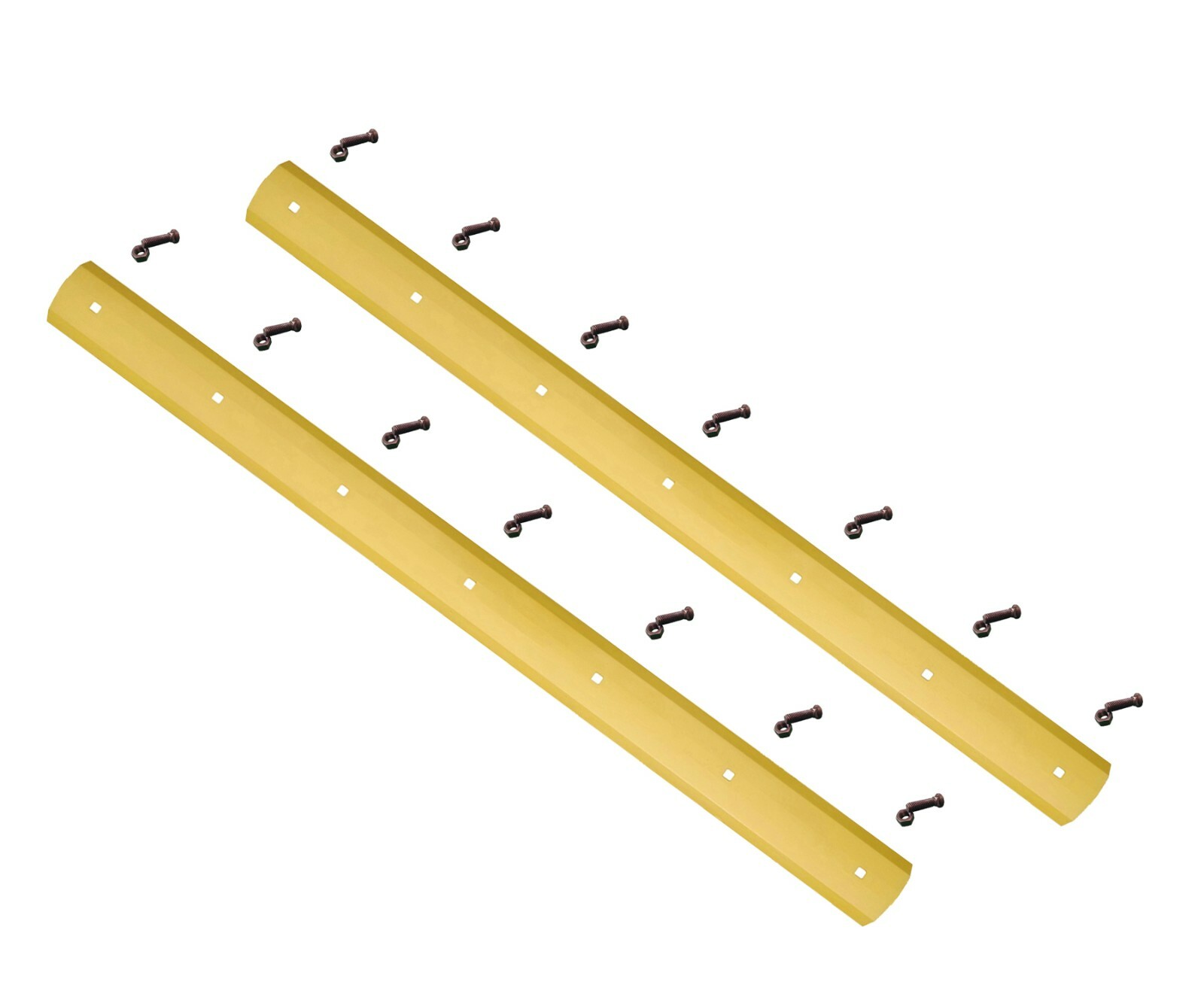 E04021 – 2 Scraper Box / Plow Blades w Bolts, fits some Gannon, 1/2″x6″x79.63″