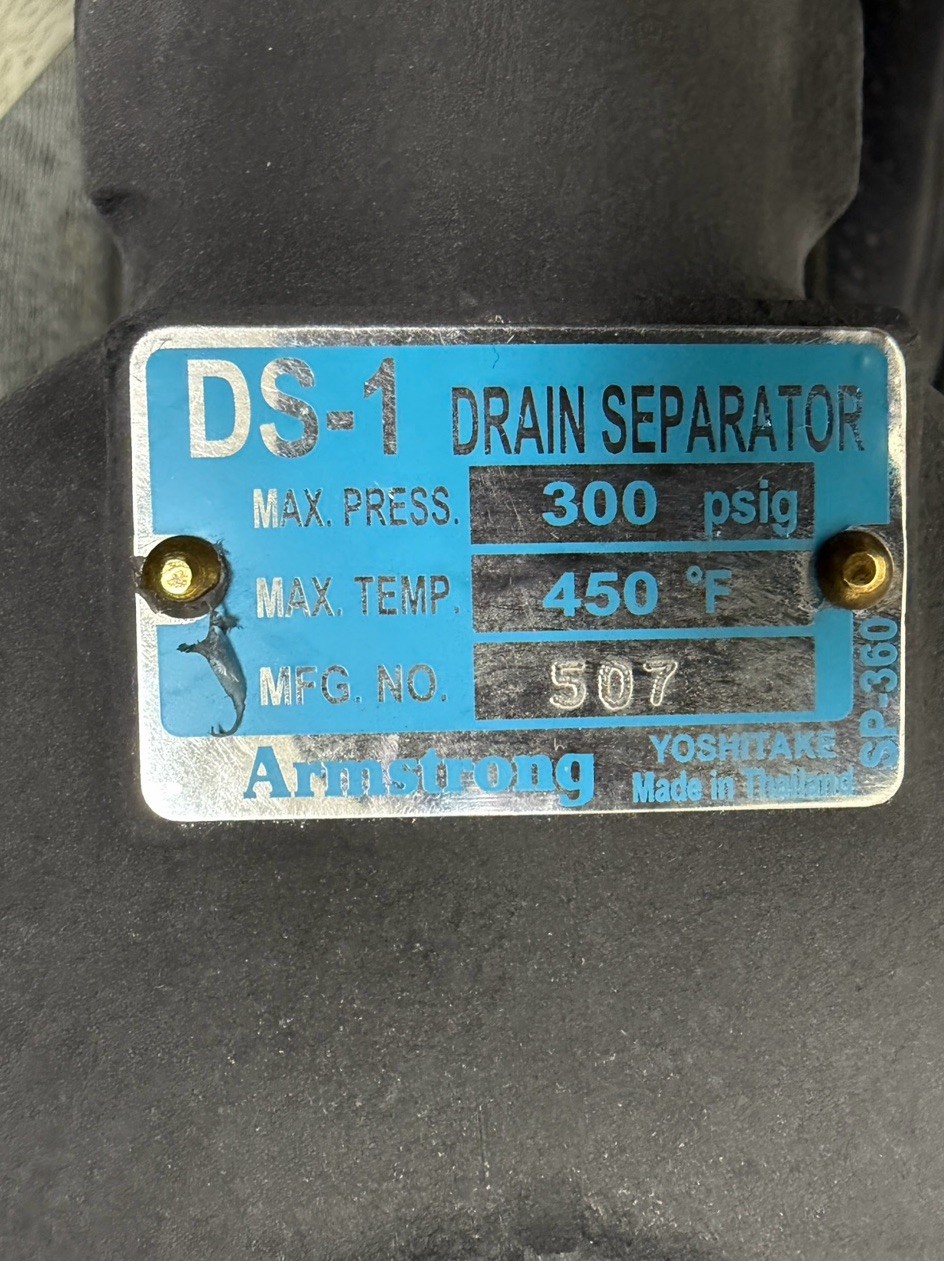 Armstrong International Steam Separator DS-1-100, 1″ NPT, 300 PSI, Ductile Iron