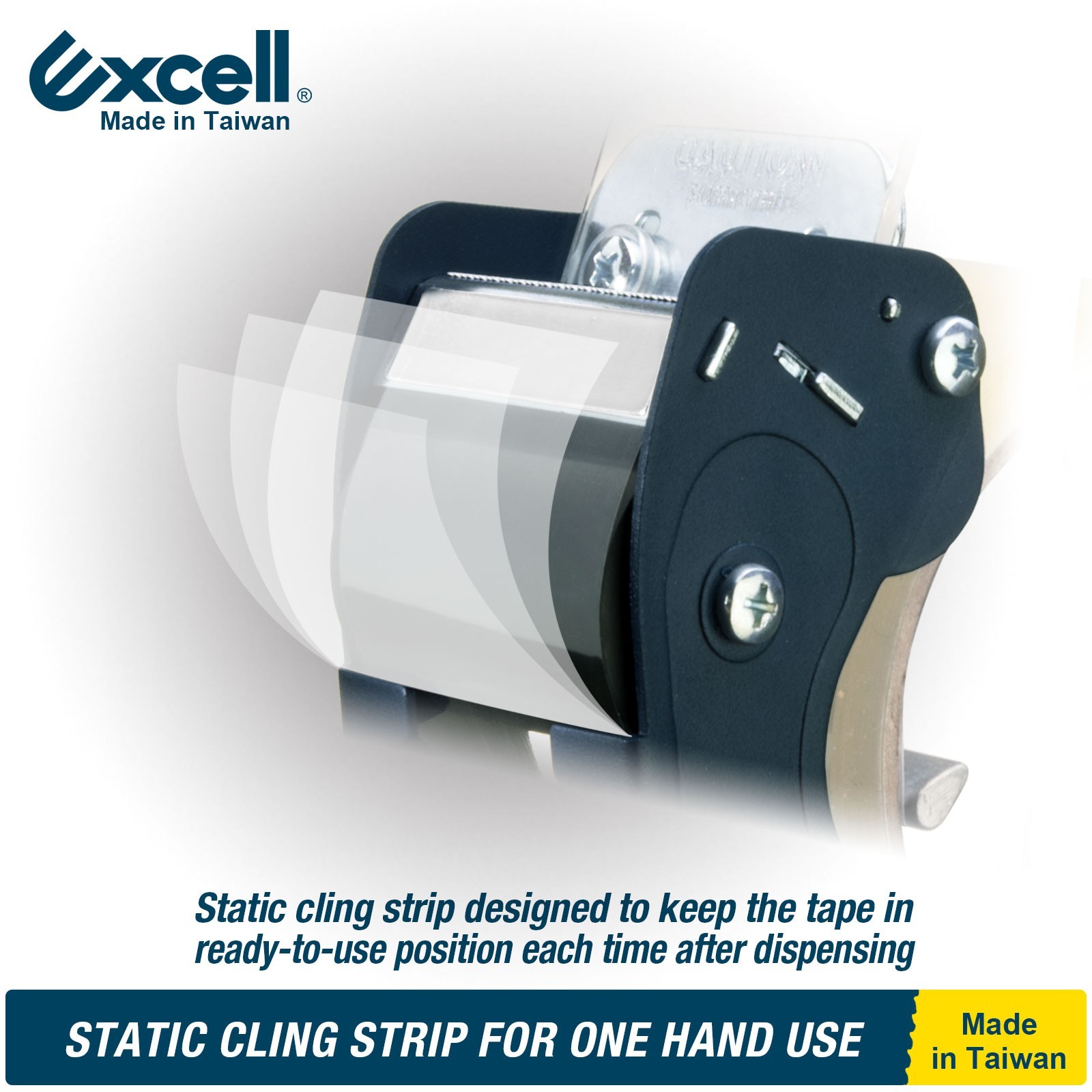 Excell Low Noise Tape Gun 2″ Tape 3″ Core, Quiet Tool for Carton & Box Sealing