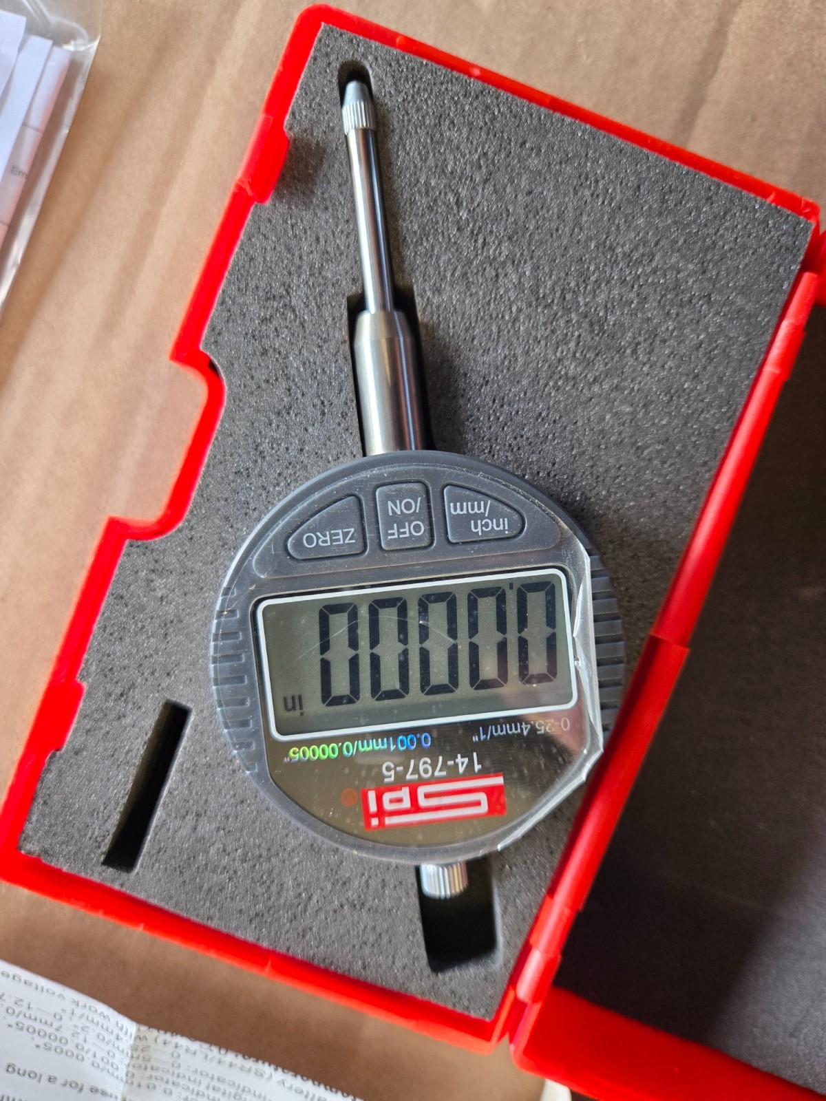 SPI 14-797-5 DIGITAL DIAL INDICATOR 1” max travel Resolution .00005”