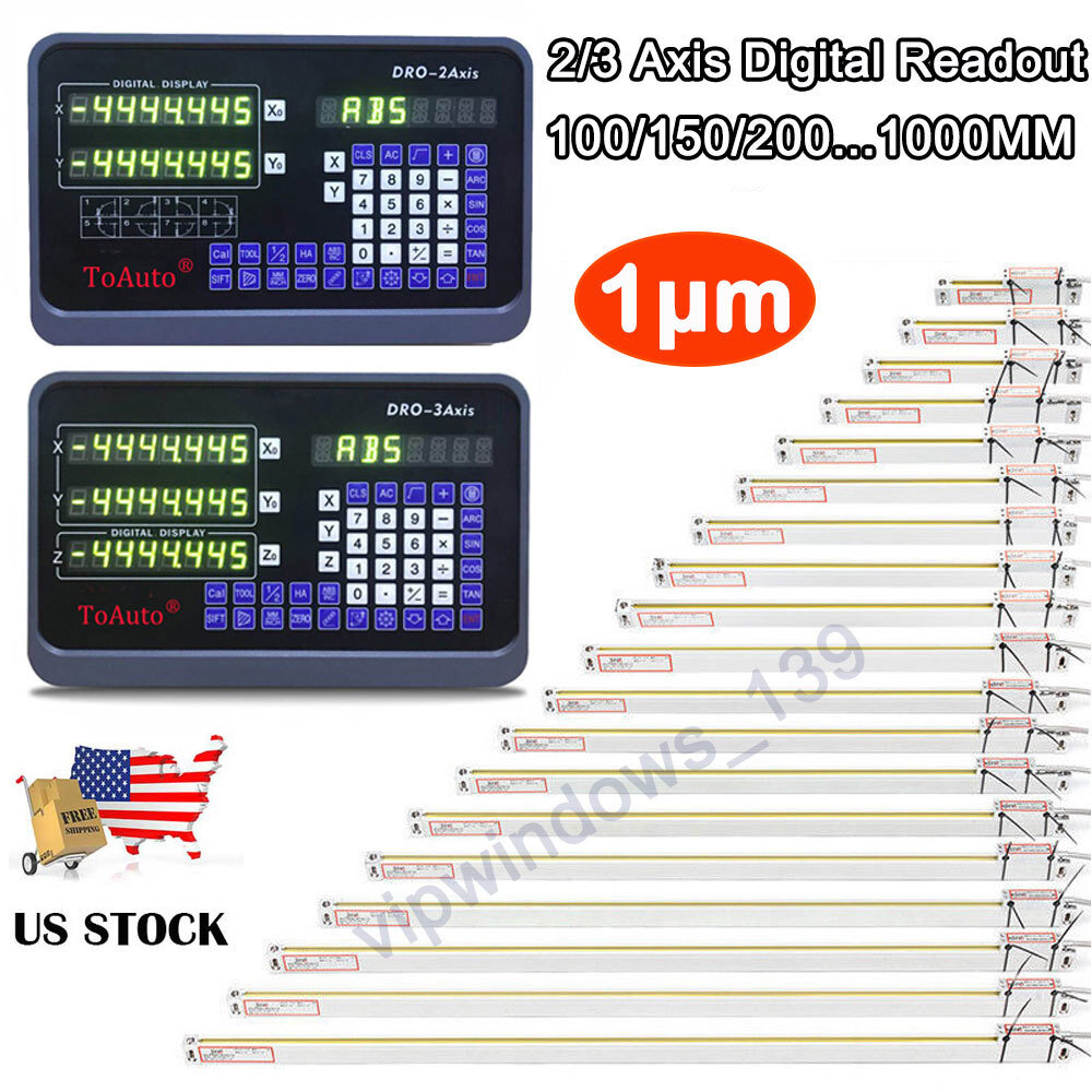 1um Linear Scale High Precision DRO Digital Readout Glass Scales CNC Lathe Mill