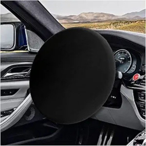 Universal 18-Inch Anti-Heat Steering Wheel Sun Shade Cover, Black Color: Black