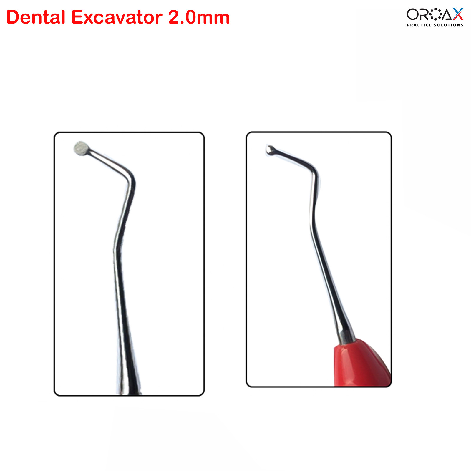 Dental Spoon Excavator 2mm Silicone Handle Carious Removal & Restorative Tools