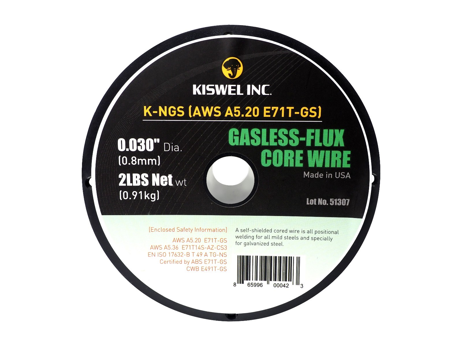 (Made in USA) E71T-GS .030 in. Dia 2lb Gasless-Flux Core Wire Welding (2 Rolls)